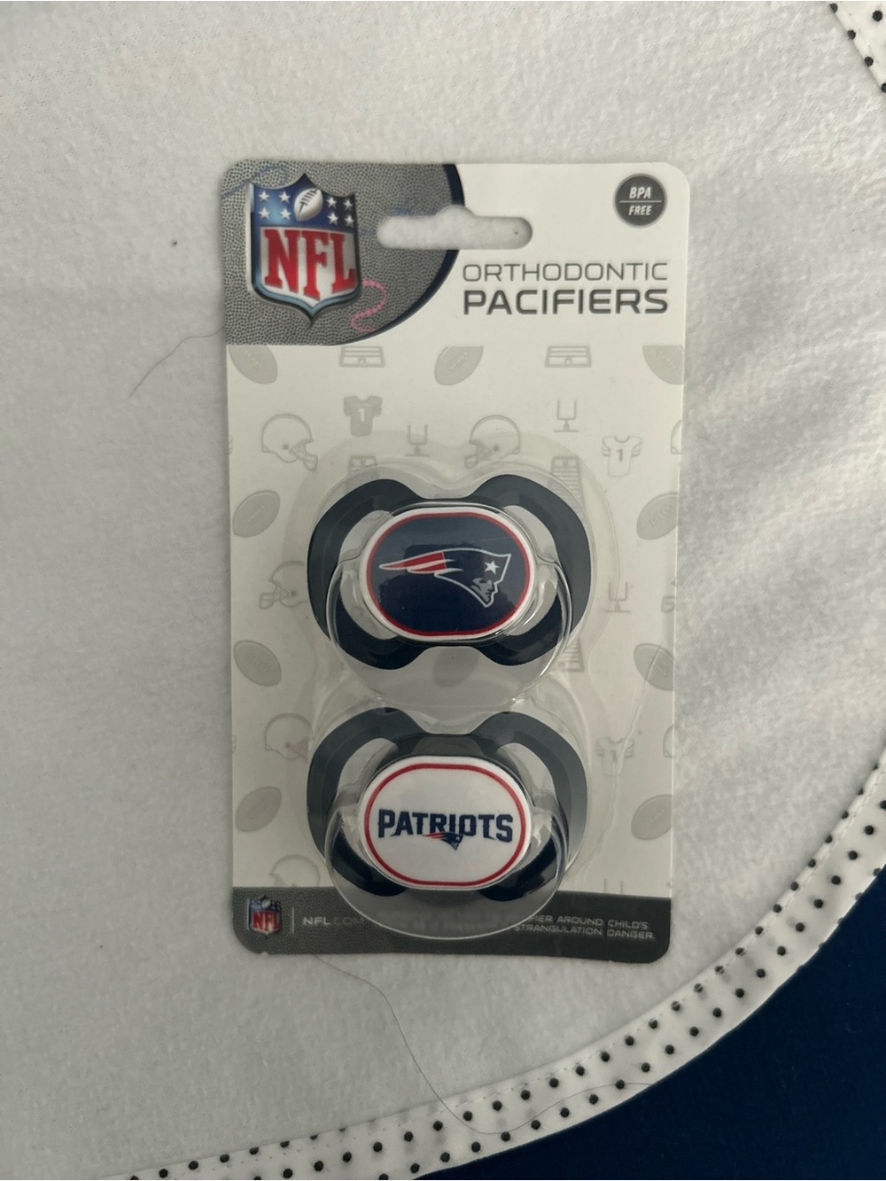Baby Fanatic Navy, White & Red Team Pacifier Pack